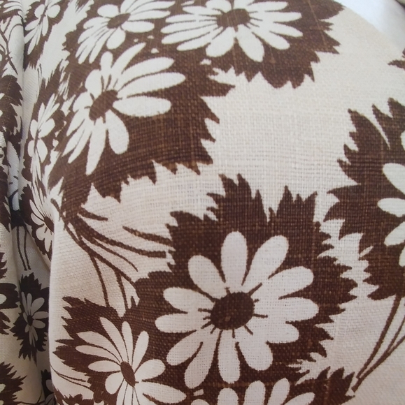 Vintage 60s Blazer Tapestry Brown & White Floral - Picture 7 of 9